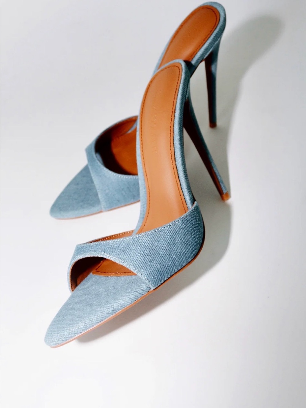 Gia Denim Vegan Mules 120mm (4.5 inches) - Picture 3 of 4